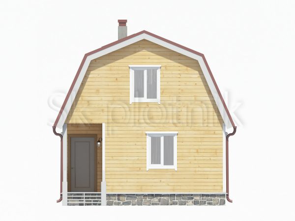 Простой каркасный дом 6х6 с мансардой ДК-12. Картинка №1