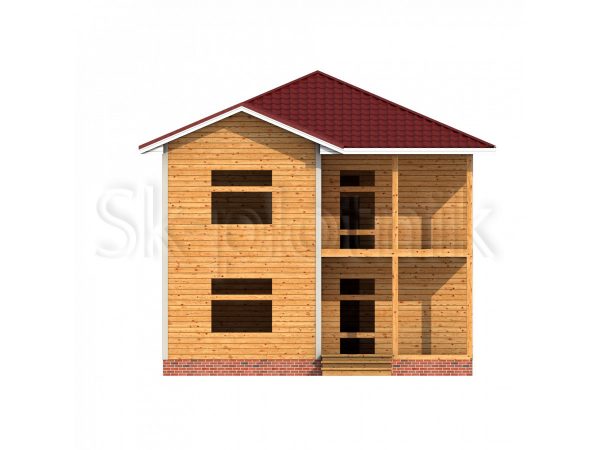 Дом из бруса с балконом ДС-61. Картинка №1