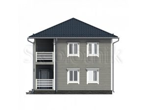 Двухэтажный каркасный дом 8х8  ДК-63