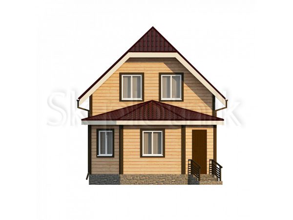 Дом с эркером двухэтажный из бруса Д-16. Картинка №1