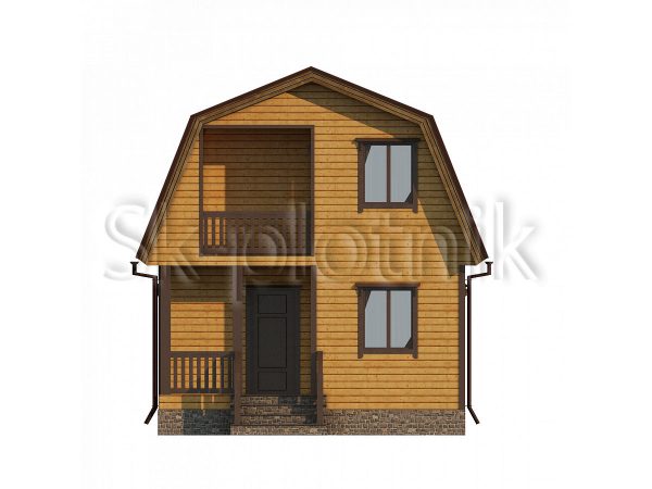 Дом из бруса 6х6 с ломанной крышей и балконом Д-67. Картинка №6