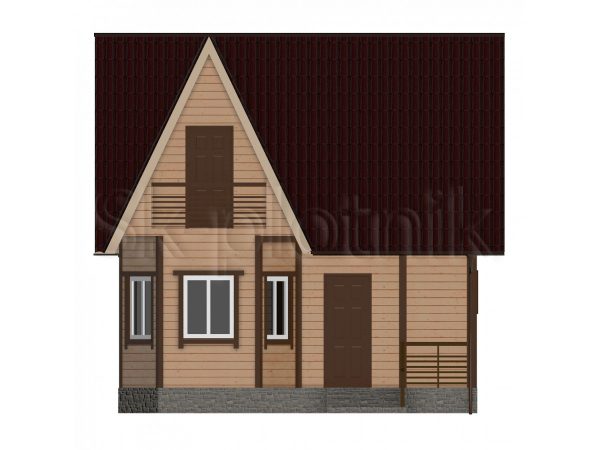 Дом из бруса с балконом ДС-10. Картинка №1