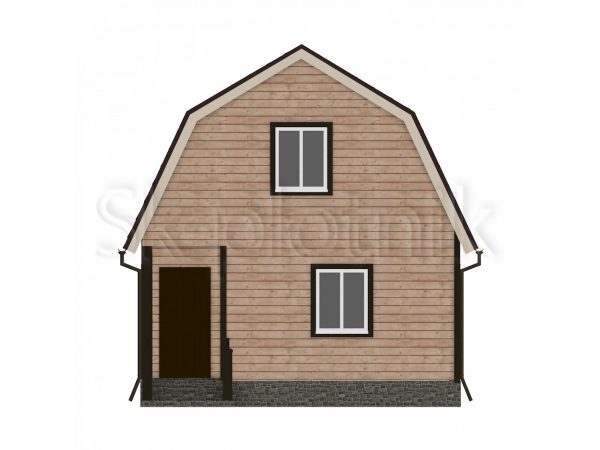 Дом из бруса 6х6 с мансардой и террасой Д-12. Картинка №1