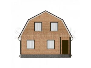 Загородный дом с ломаной крышей 8х8 с котельной Д-19