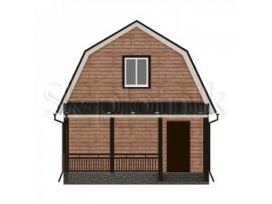 Каркасный дом 6х6 с ломаной крышей ДК-7