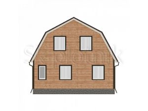 Загородный дом с ломаной крышей 8х8 с котельной Д-19