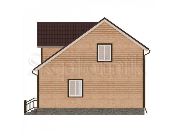 Полутораэтажный дом из бруса 6х8 с санузлом Д-36. Картинка №1