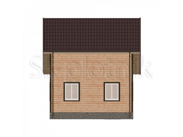 Полутораэтажный дом из бруса 6х8 с санузлом Д-36. Картинка №1
