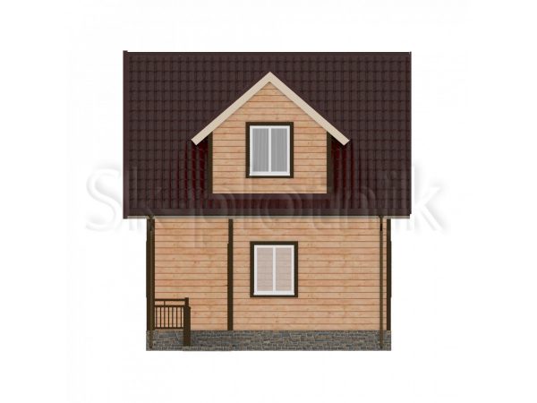 Полутораэтажный дом из бруса 6х8 с санузлом Д-36. Картинка №5
