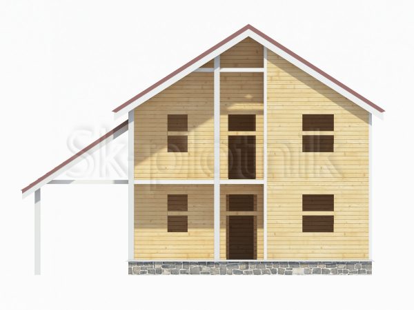Дом из бруса с балконом ДС-56. Картинка №1