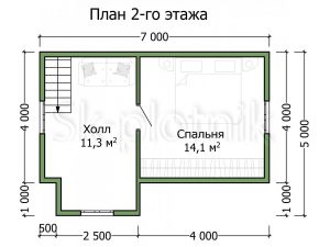 Небольшой каркасный дом 6х7 ДК-100