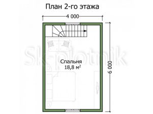 Каркасный дом 6х6 с двускатной крышей ДК-105
