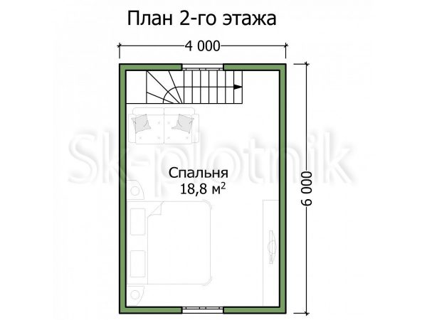 Каркасный дом 6х6 с двускатной крышей ДК-105. Картинка №4