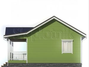 Одноэтажный каркасный дом 8 на 8 с террасой ДК-101