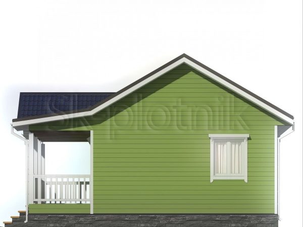 Одноэтажный каркасный дом 8 на 8 с террасой ДК-101. Картинка №1