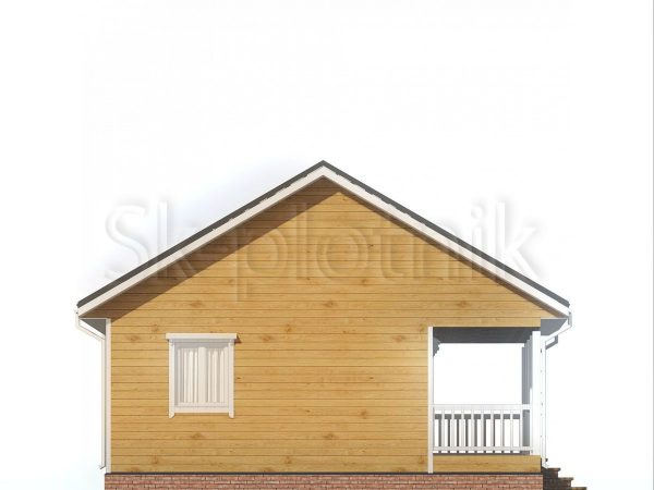 Одноэтажный дом из бруса 8х8 с верандой Д-108. Картинка №1