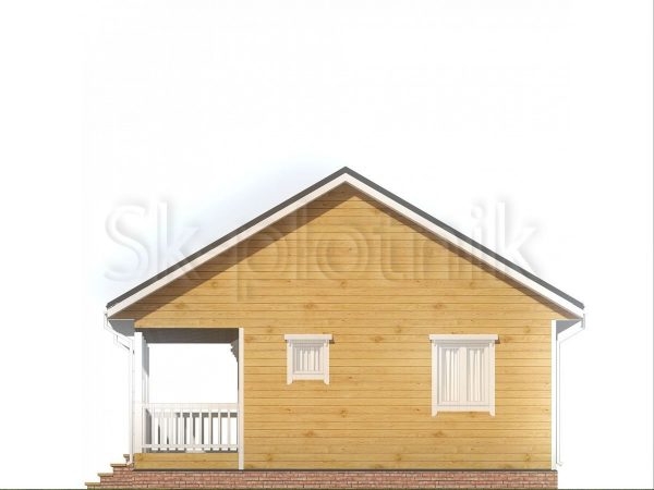 Одноэтажный дом из бруса 8х8 с верандой Д-108. Картинка №6