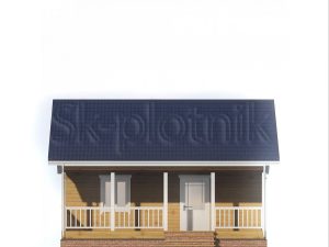 Одноэтажный дом из бруса с террасой 8х8 Д-108