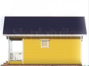 Одноэтажный каркасный дом 6х8 с террасой ДК-110