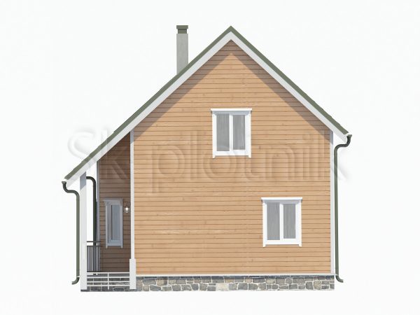 Дом из бруса 7.5х8 с террасой и эркером Д-116. Картинка №1